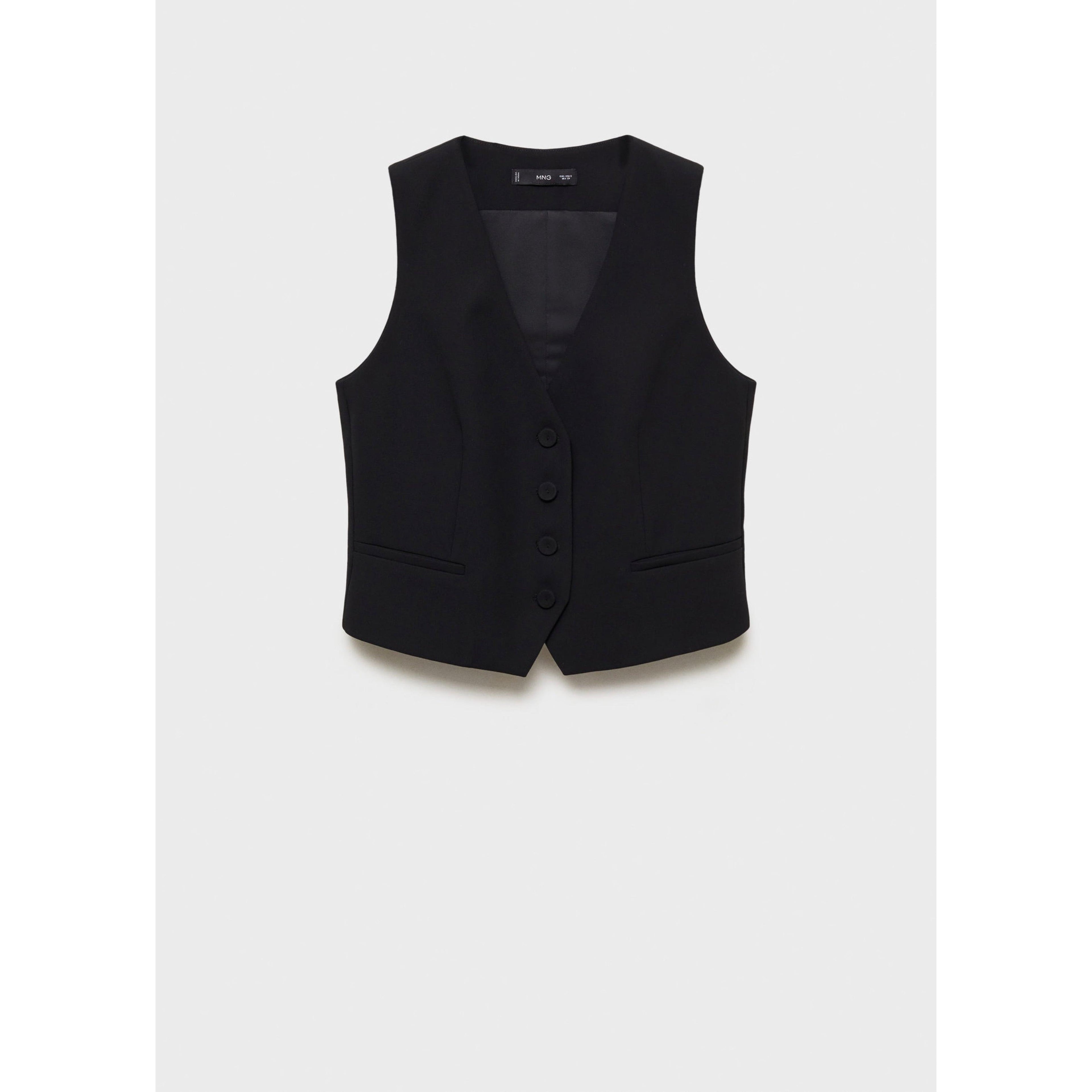 Gilet Costume Boutons - Black