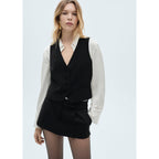 Gilet Costume Boutons - Black