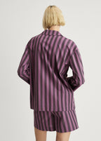 Chemise Longue Rayures Tissu Bicolore