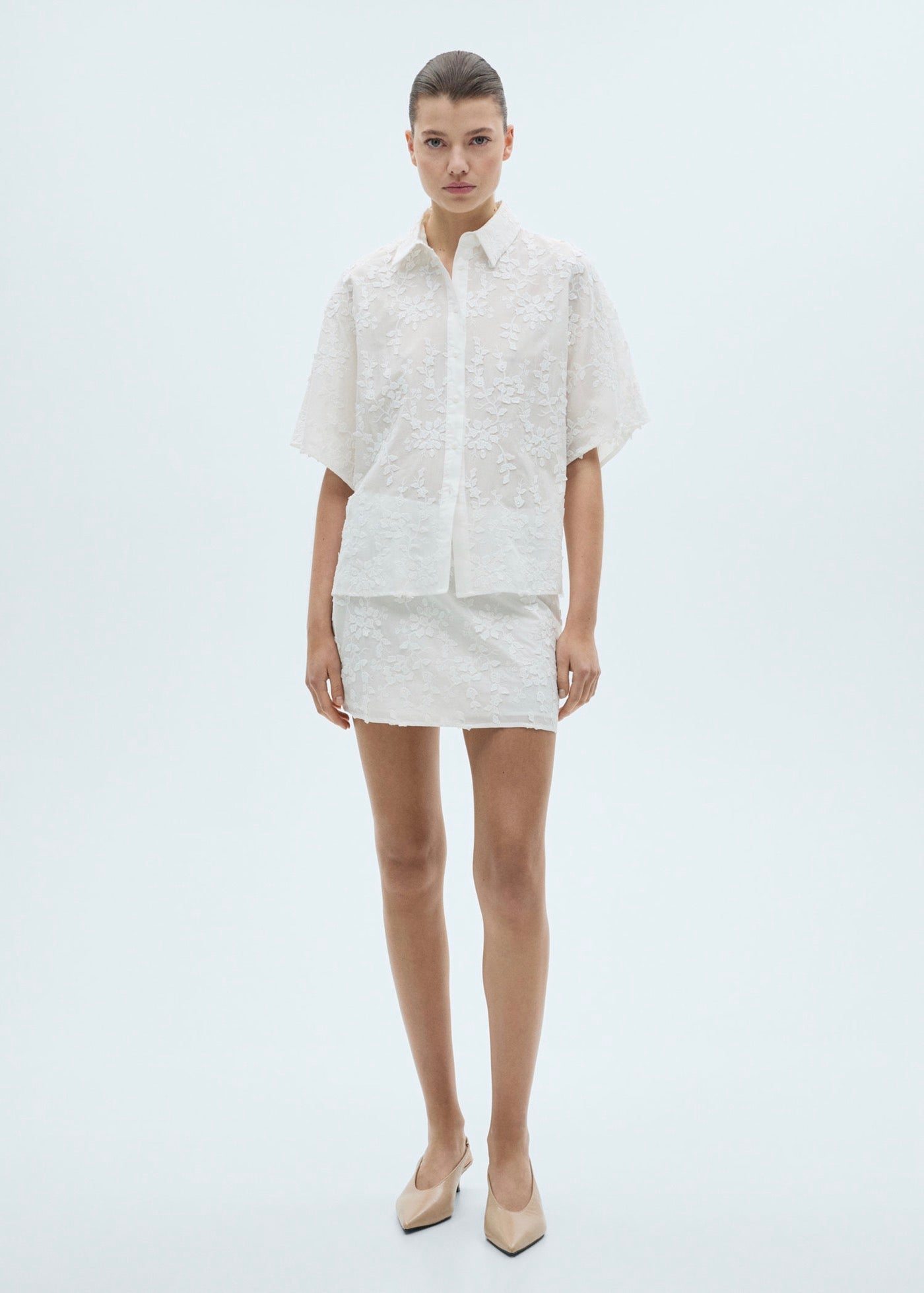 Jupe Coton Broderie Florale
