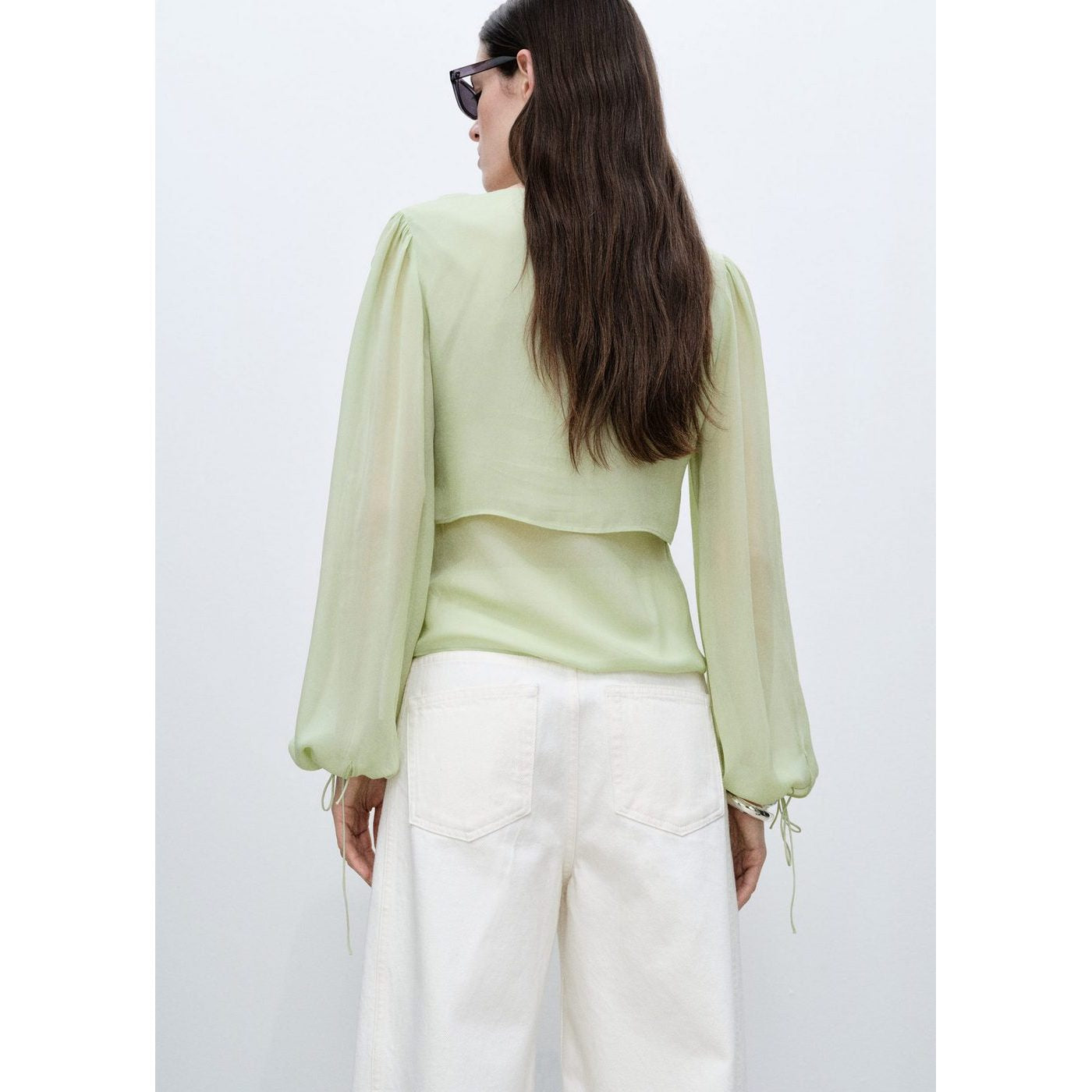 Jeans Wideleg Bordado Flores