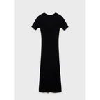 Ribbed Midi Dress With Opening Neckline