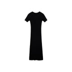 Ribbed Midi Dress With Opening Neckline