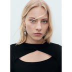 Ribbed Midi Dress With Opening Neckline