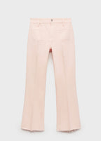 Jean Flare Crop Pockets - Pink