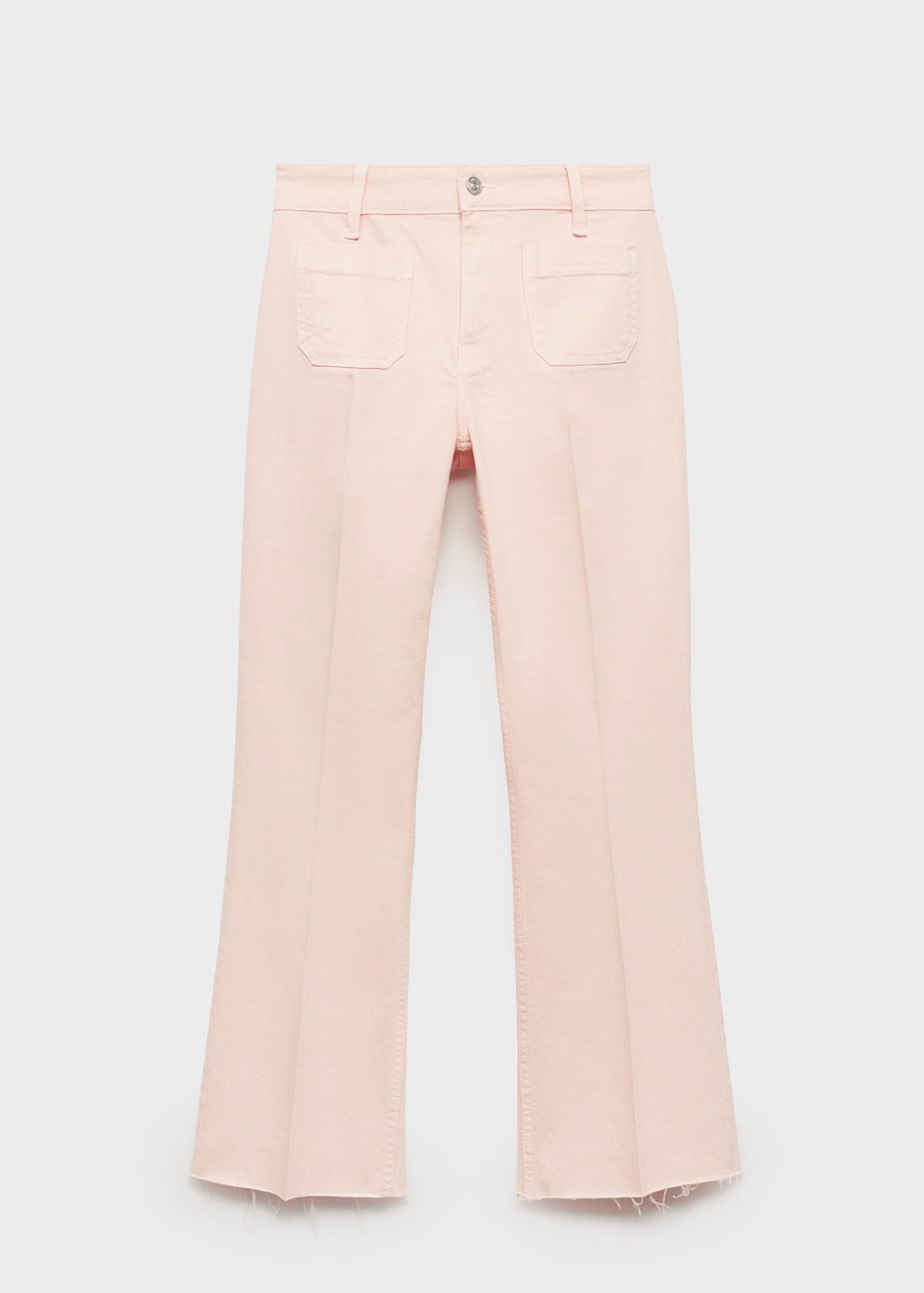 Jean Flare Crop Pockets - Pink
