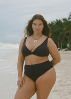 Culotte Bikini Taille Haute Drapée