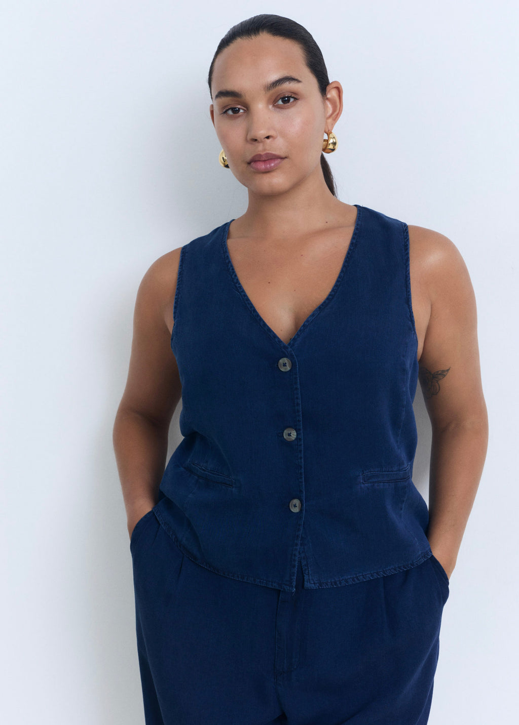 Gilet Lyocell Effet Denim