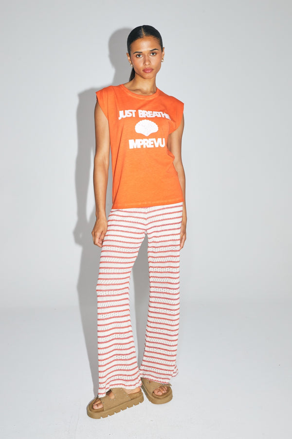 The Robbie Calico T-Shirt In Orange Cotton Made In Portugal
