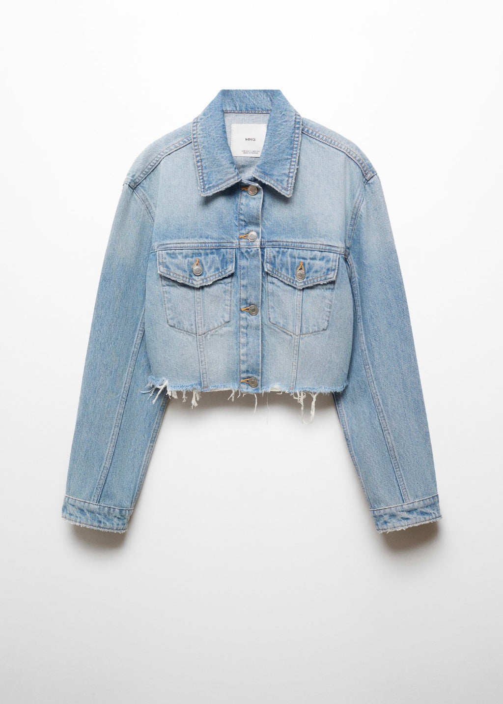 Low-Waisted Denim Jacket - Medium Blue