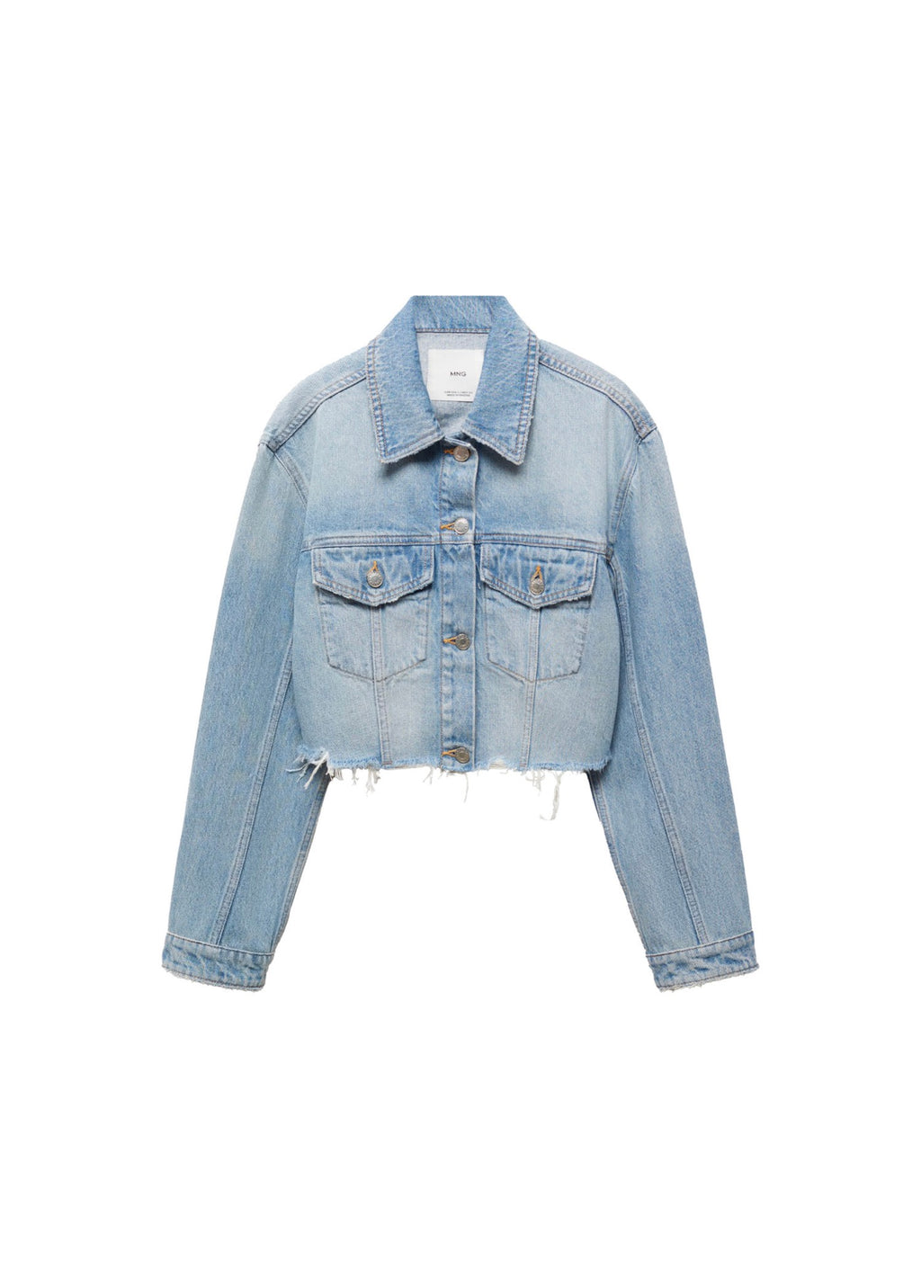 Low-Waisted Denim Jacket - Medium Blue