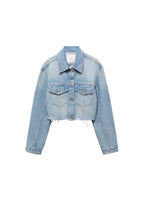 Low-Waisted Denim Jacket - Medium Blue