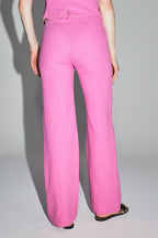 Pantalon Yves En Lin Vibrant Fabriqué En Italie - Rose