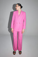 Pantalon Yves En Lin Vibrant Fabriqué En Italie - Rose
