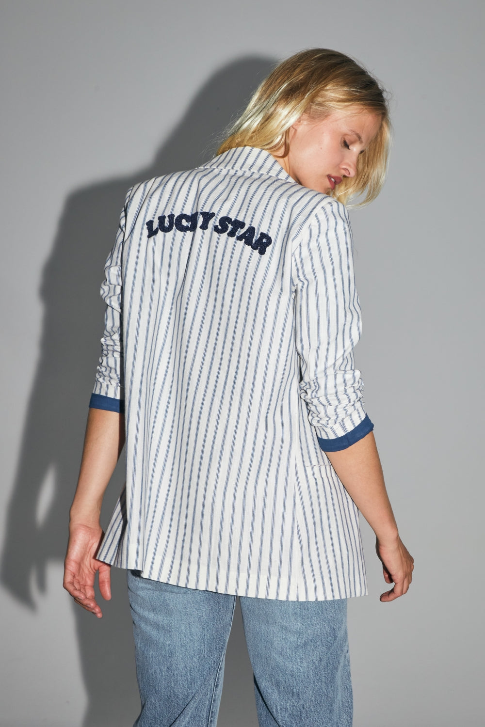 The Jimmy Blue Striped Cotton Blazer