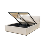 Livy - Lit Coffre - Velours Côtelé - Beige