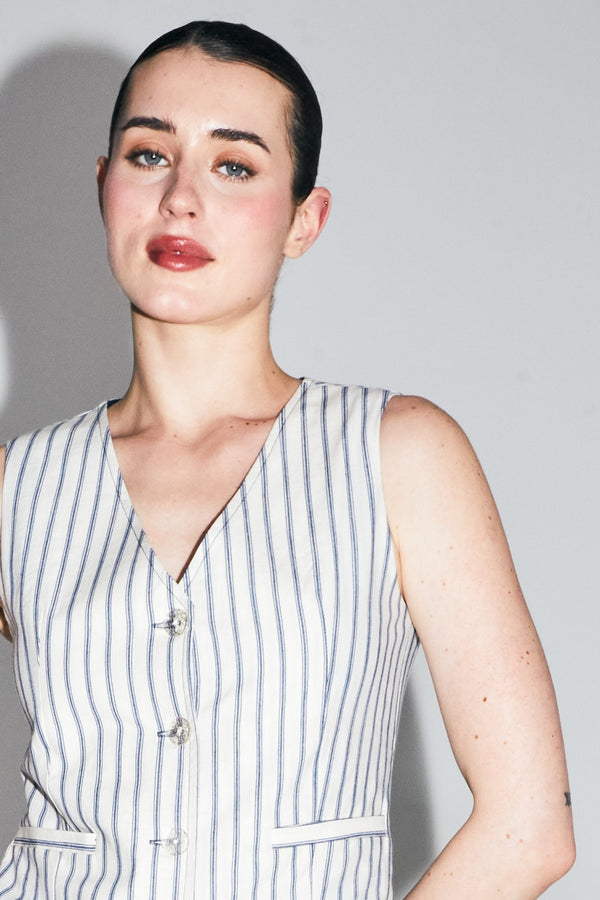The Karl Jacket In Blue Striped Cotton