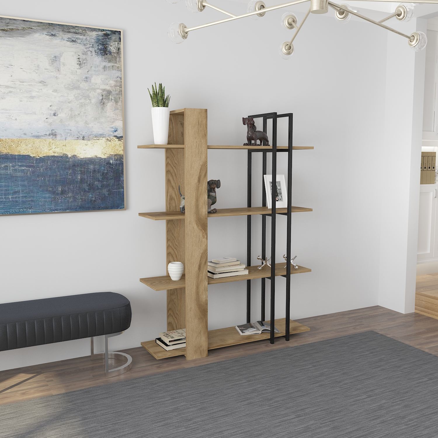Bookcases Onno - Oak / Black