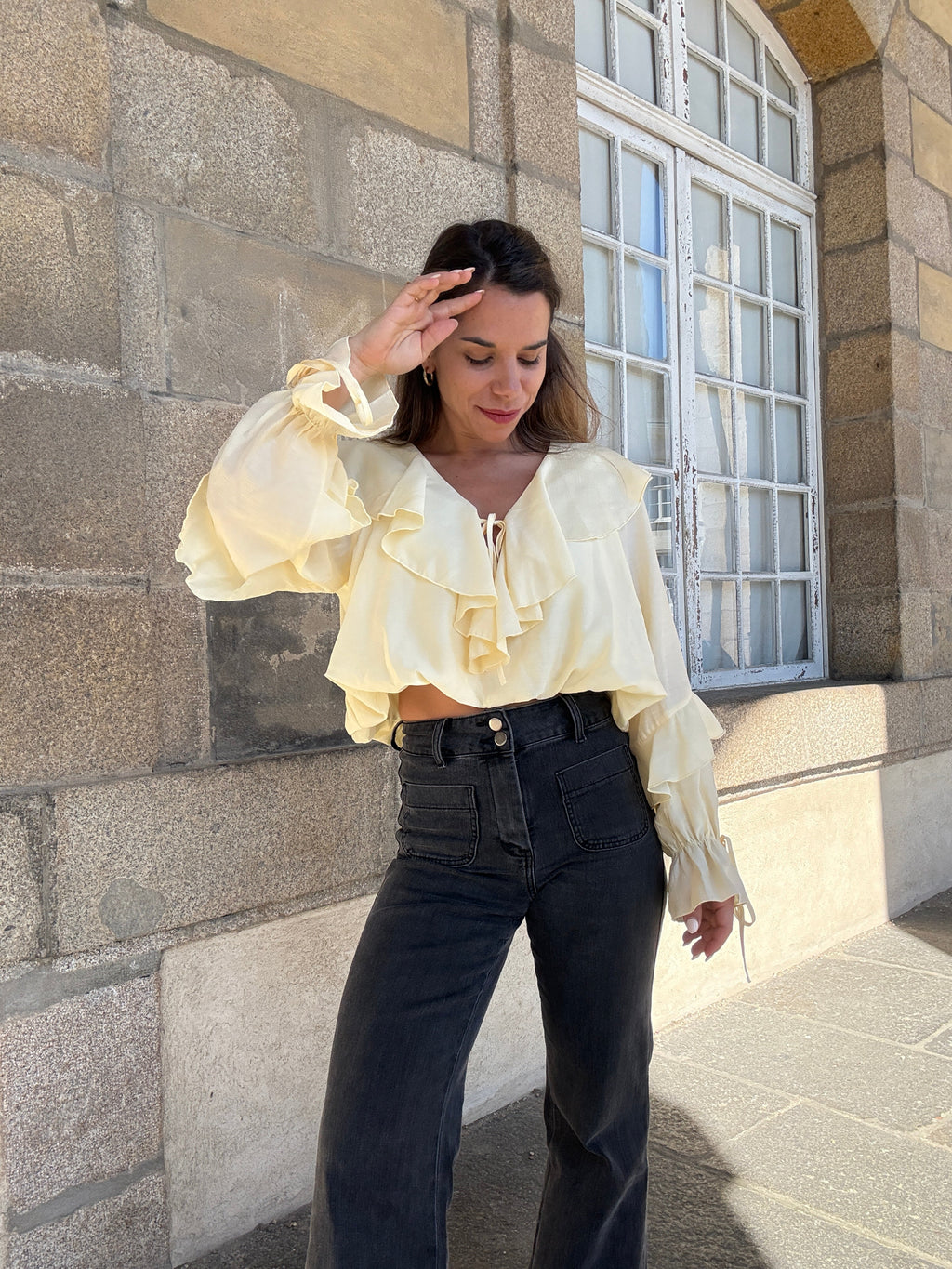 Pale Yellow Iris Blouse