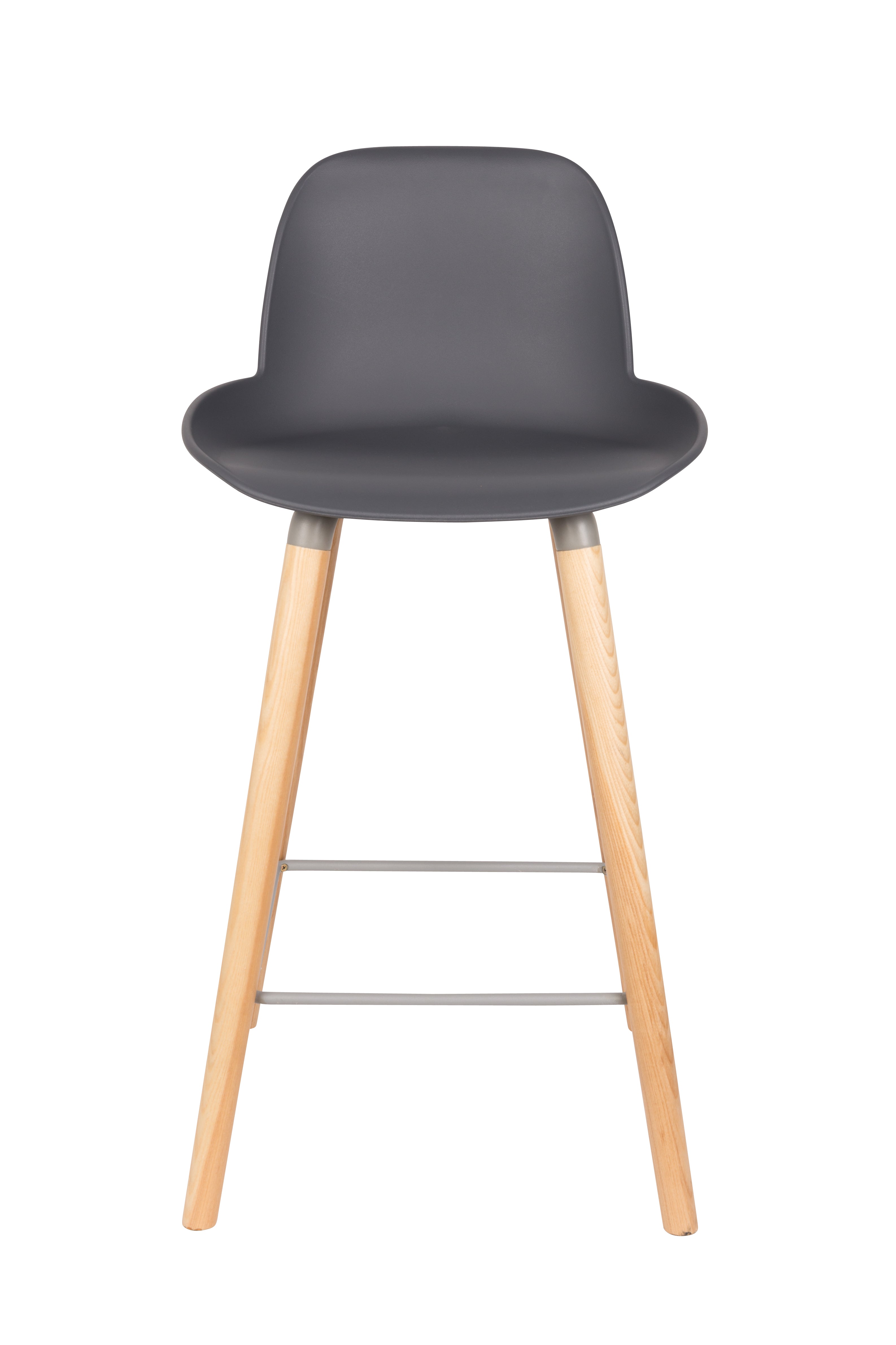 Albert Kuip 65 Cm - Set of 2 Bar & Counter Stools - Polypropylene Plastic - Dark Gray