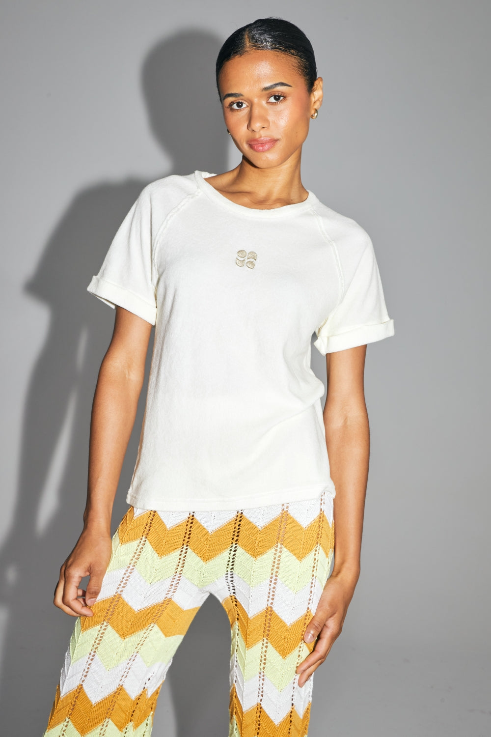 Camiseta de rizo blanca Noah fabricada en Portugal