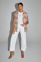 The Vanessa Sleeveless Jacket In Tweed Made From Recycled Yarns