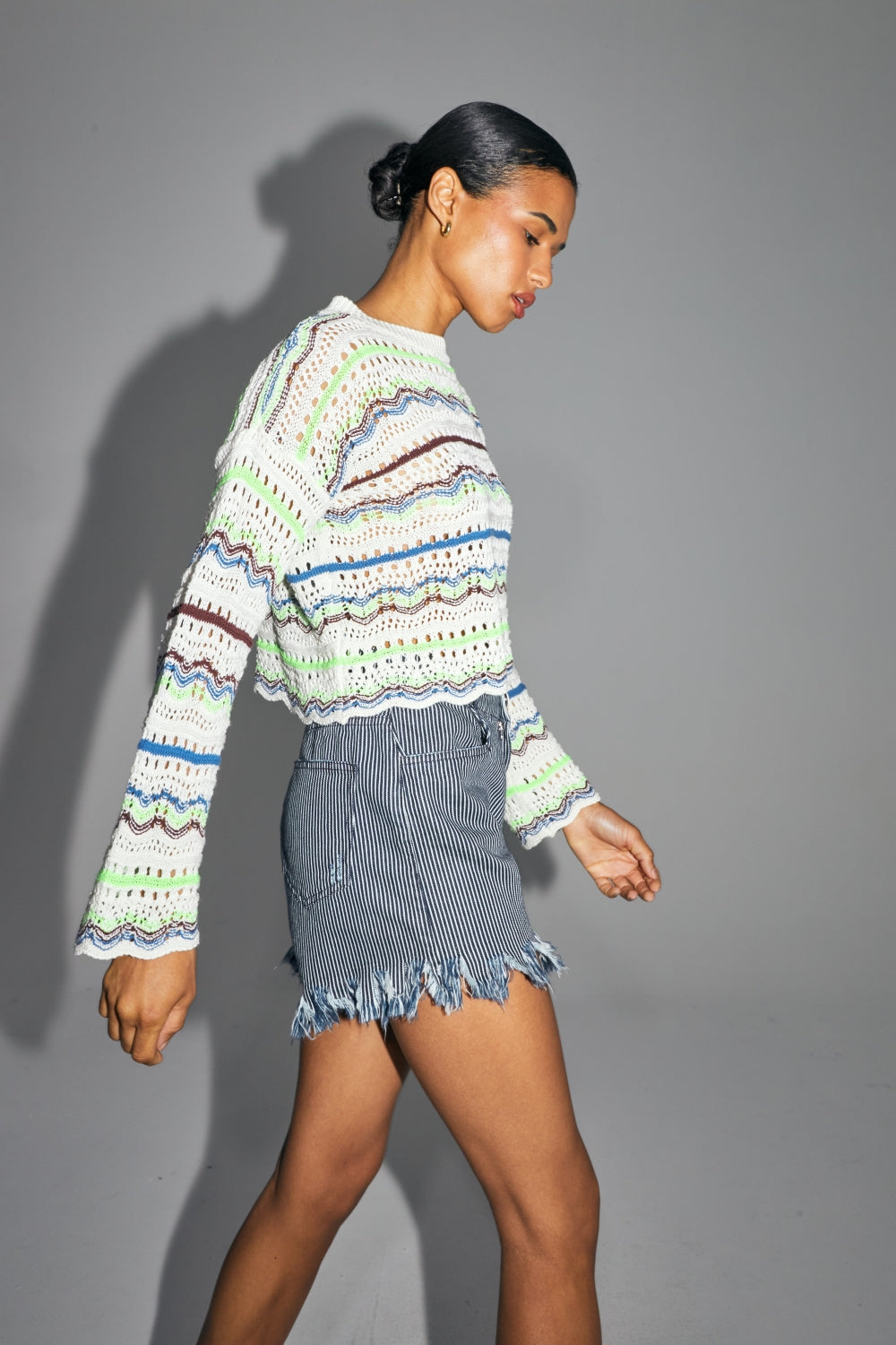 La Maille Cléo En Crochet Colorful De Coton Oeko-Tex Fabriquée En Italie
