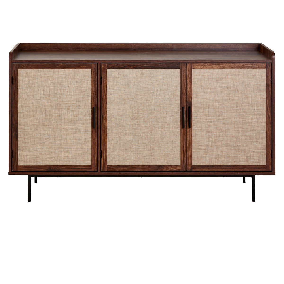 Jetson - 3-Door Sideboard - Fabric & Walnut