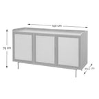 Jetson - 3-Door Sideboard - Fabric & Walnut