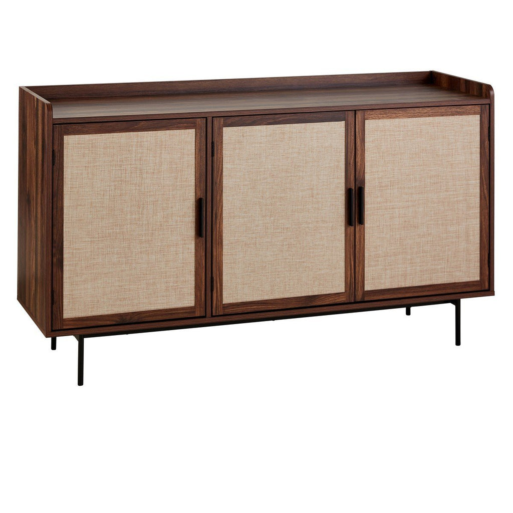 Jetson - 3-Door Sideboard - Fabric & Walnut