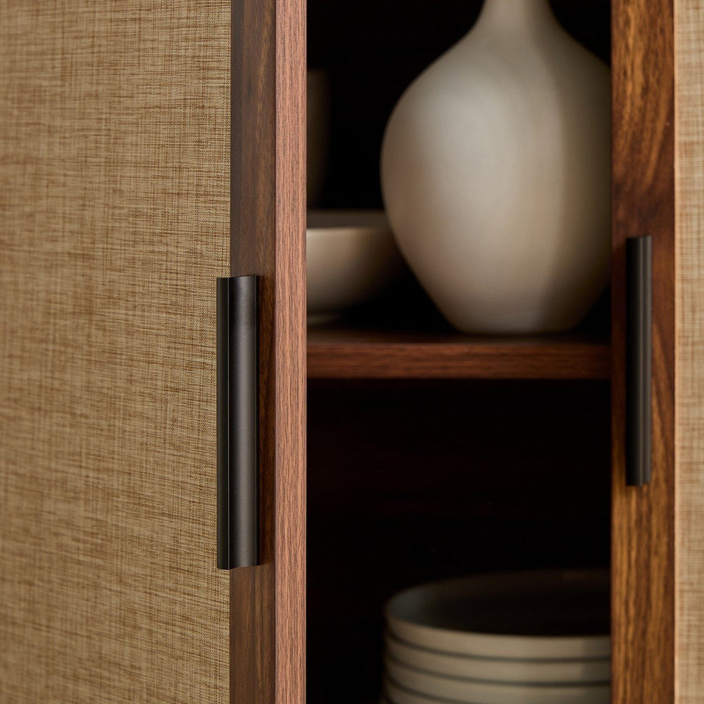 Jetson - 3-Door Sideboard - Fabric & Walnut