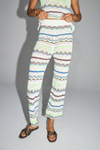 The Rafael Trousers In Colorful Crochet Oeko-Tex Made In Italy