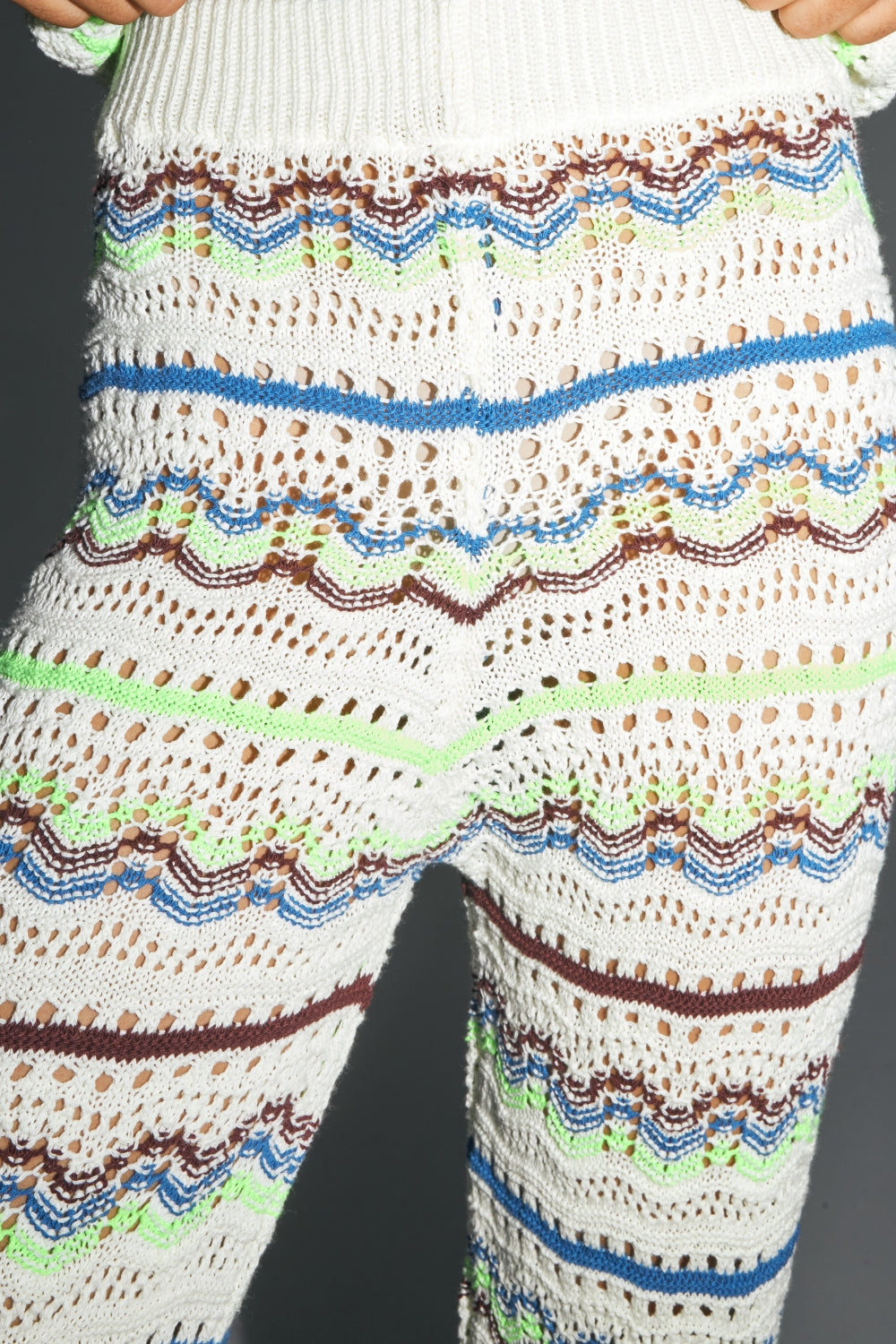 The Rafael Trousers In Colorful Crochet Oeko-Tex Made In Italy