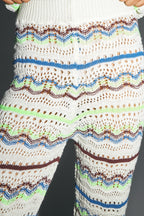 The Rafael Trousers In Colorful Crochet Oeko-Tex Made In Italy