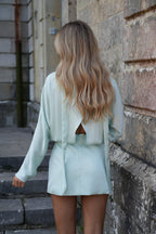Vestido Esther de satén - Verde agua