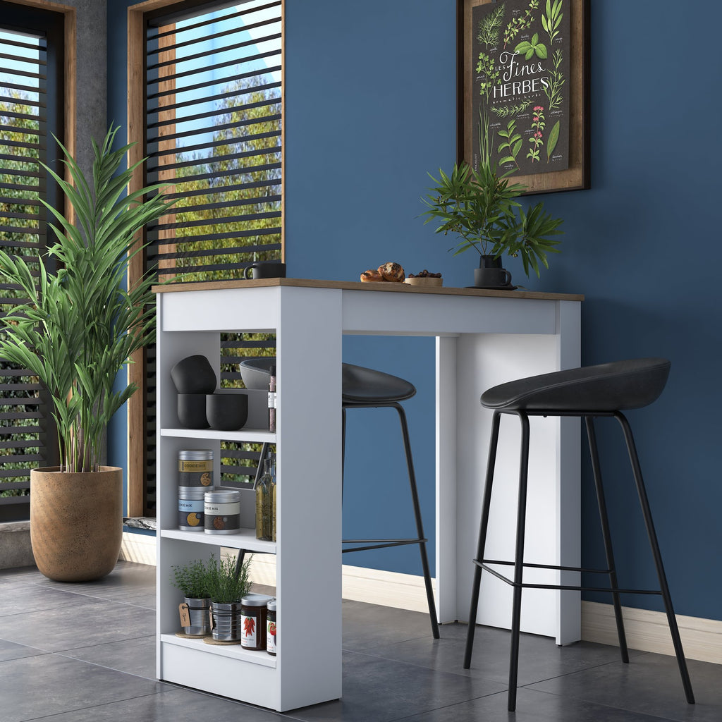 Mesa De Cocina Ja103 - Nogal / Blanco