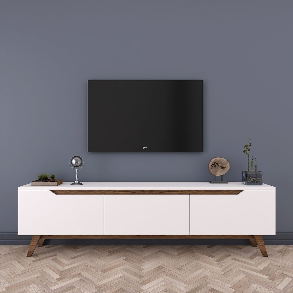 D1 TV Units - White / Walnut