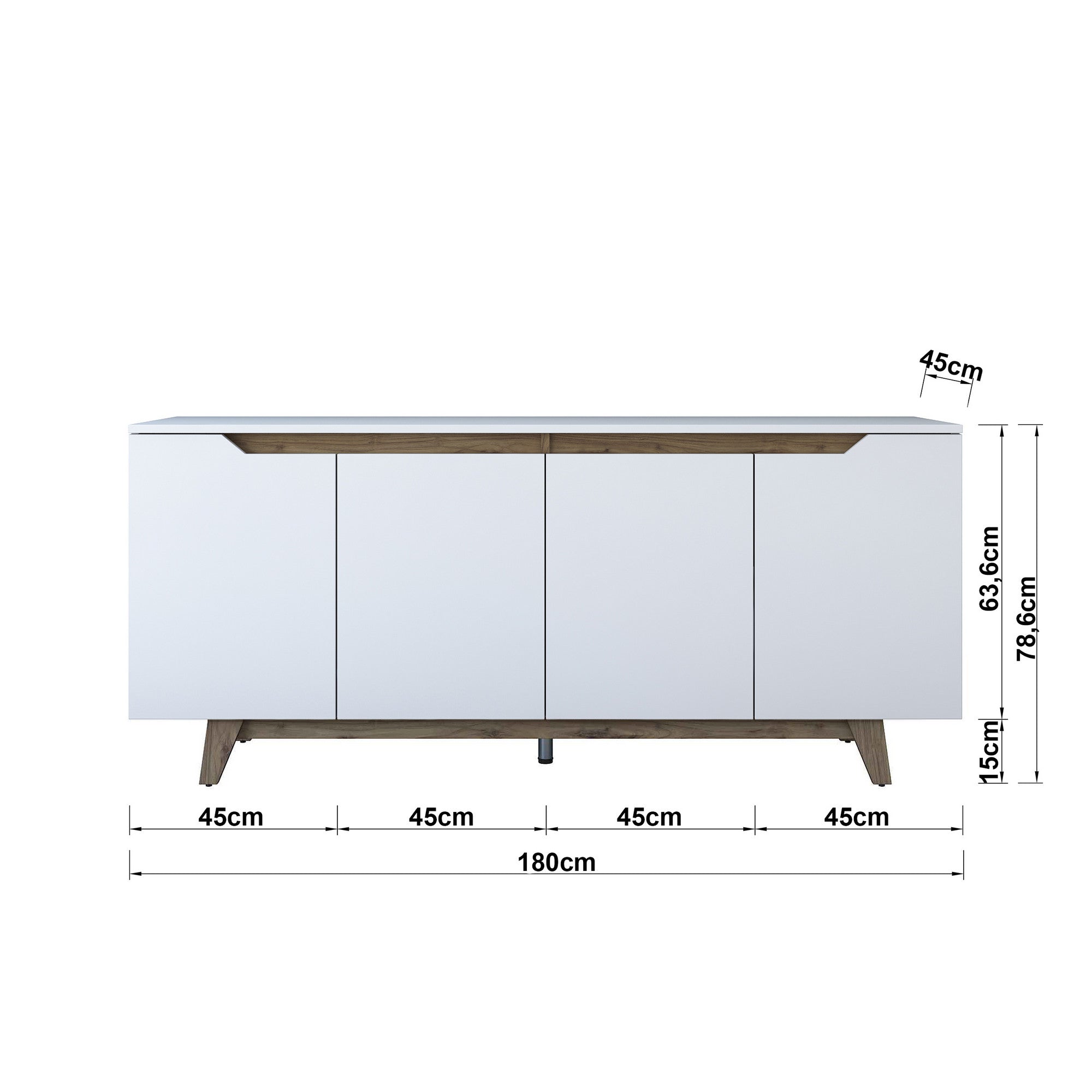 Console Gd102 - Blanc / Noyer