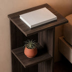 Leray - Table De Chevet Carrée Avec Étagère - Noyer
