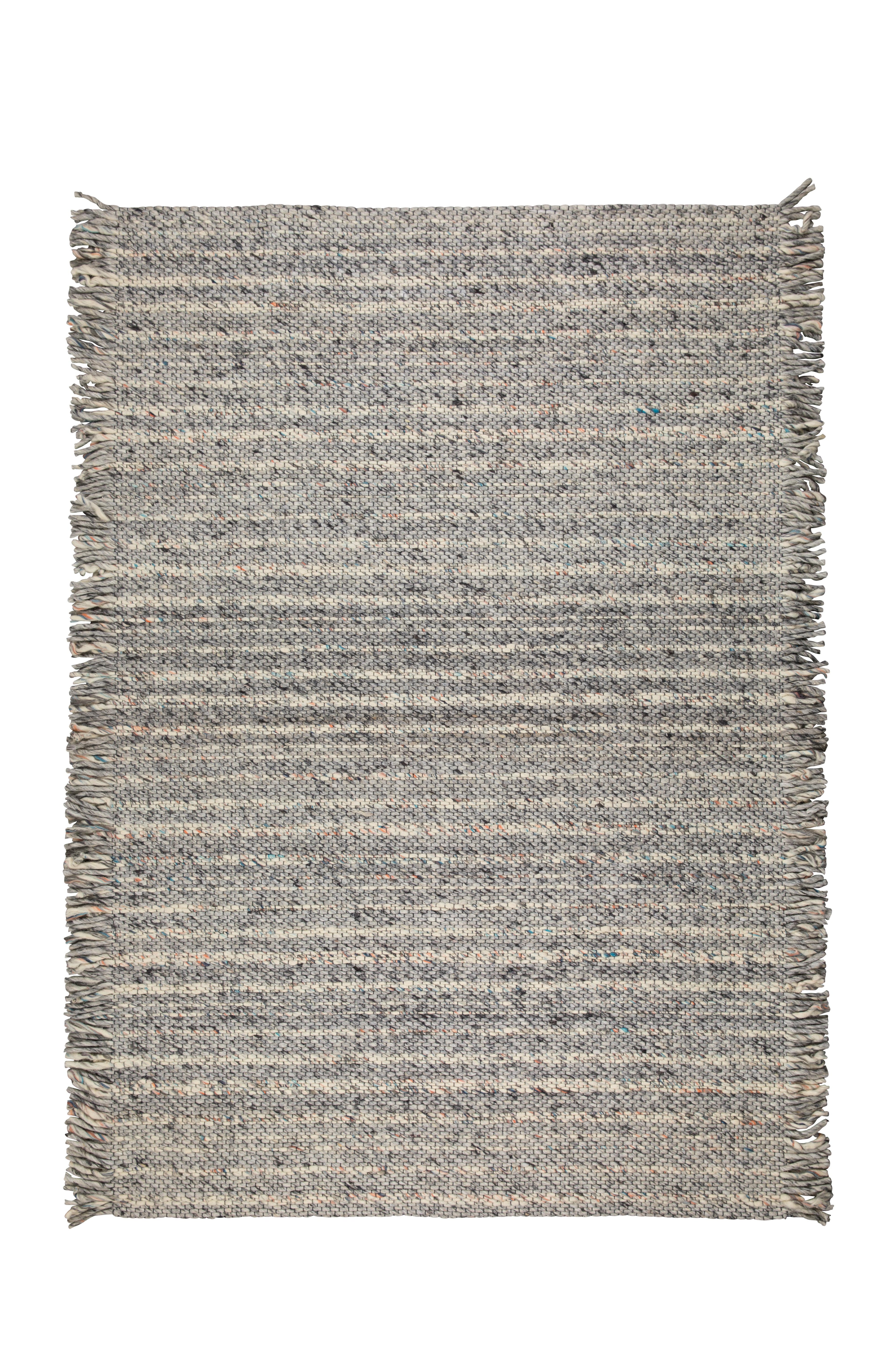 Frills - Rectangular Rug - Wool - Grey/Blue