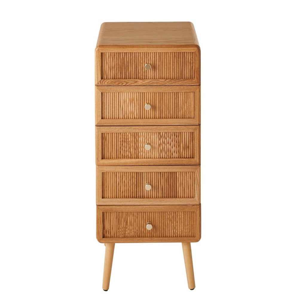 Ava - 5-Drawer Chest of Drawers - Slatted