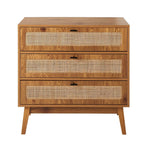Alia - Cómoda 3 cajones - Madera y ratán