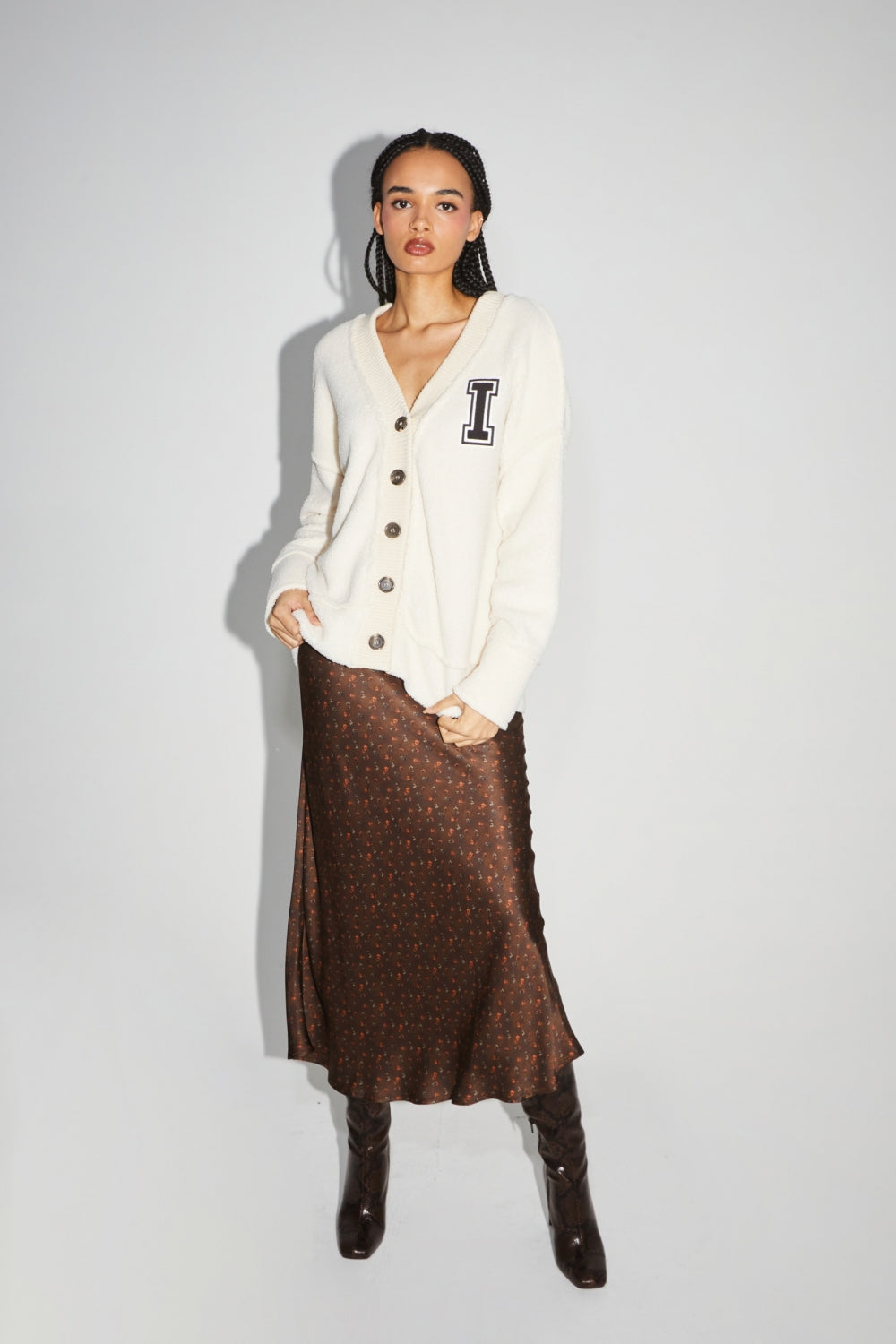 Jackson Preppy White Cardigan Jacket - White