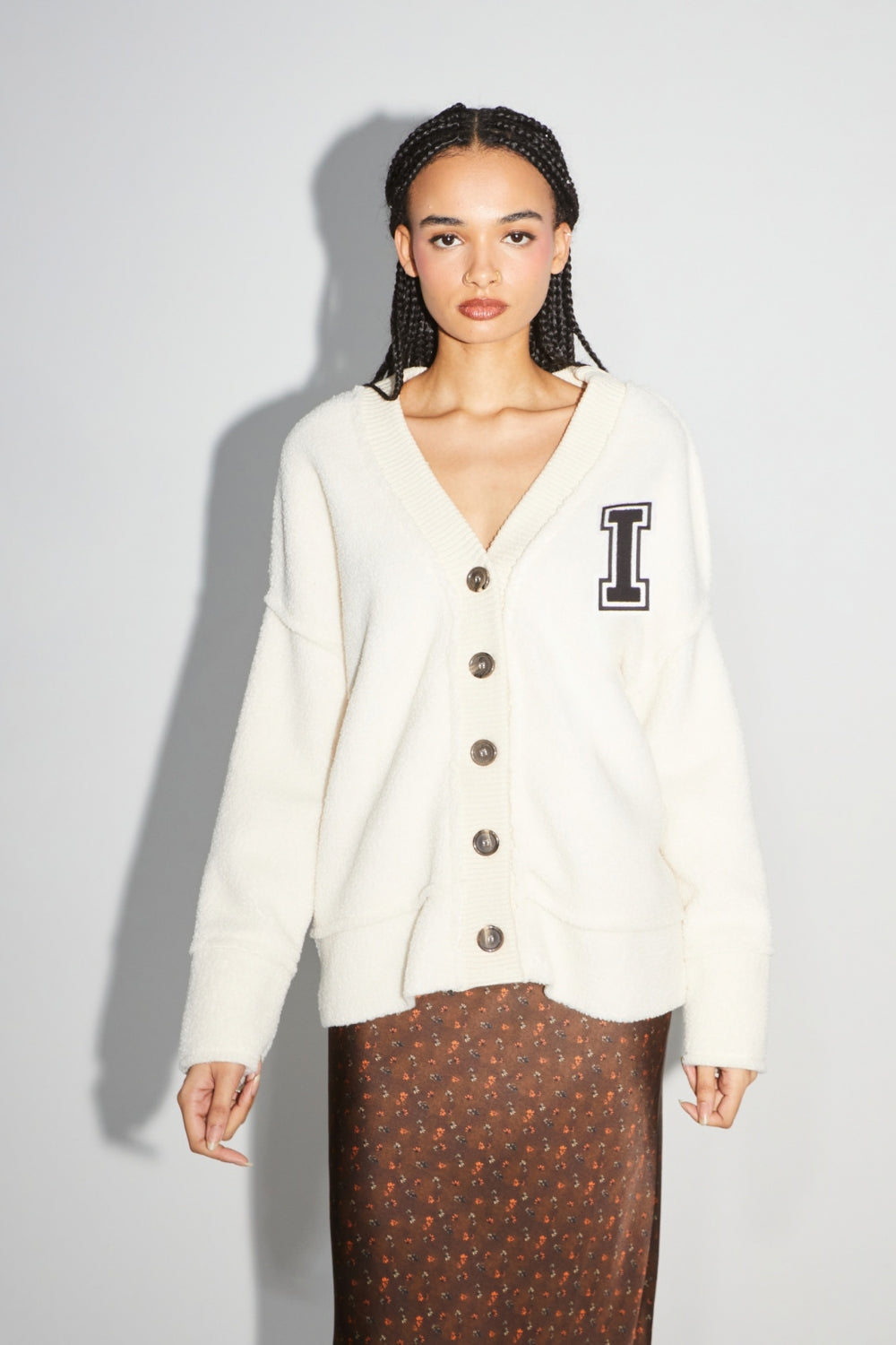 Jackson Preppy White Cardigan Jacket - White