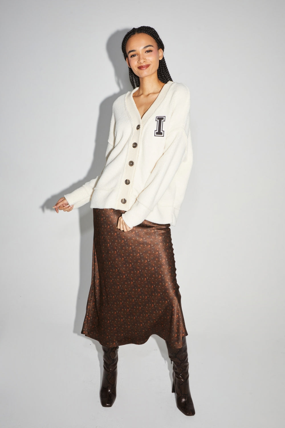 Jackson Preppy White Cardigan Jacket - White