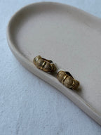 Vintage Earrings - Textured Gold Hoop Earrings