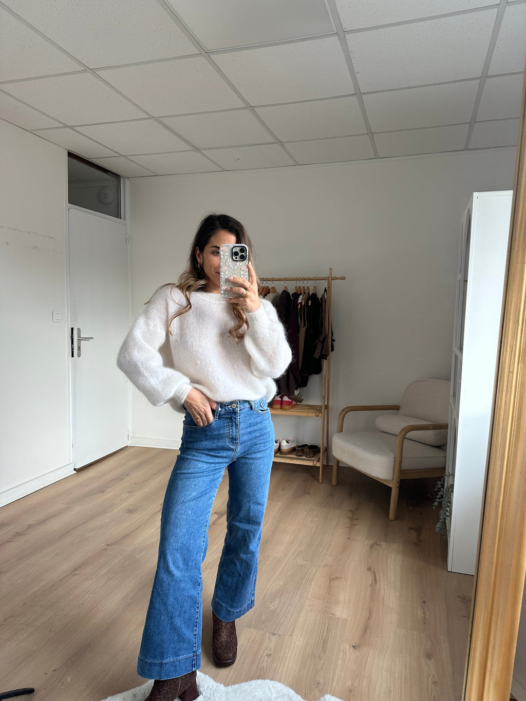 Punto Gaia De Mohair Y Lana Blanco