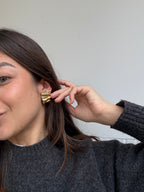 Vintage Earrings - Draped Gold-Tone
