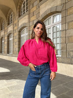 Blouse Vichy Fushia Clothilde
