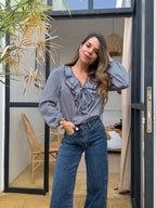 Blusa Stella Vichy Azul Marino
